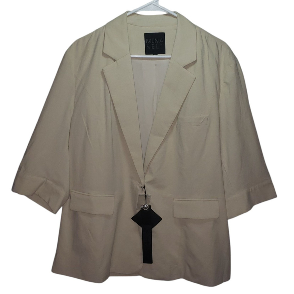 Mina Self Beige Blazer XXL – Modern Fit, Lightweight, Business Casual Fall Style